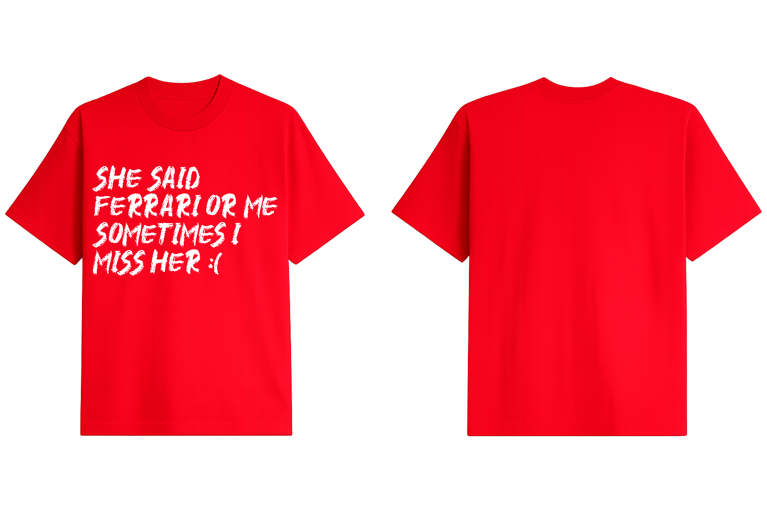 Ferrari Or Me - oversized t shirt Red