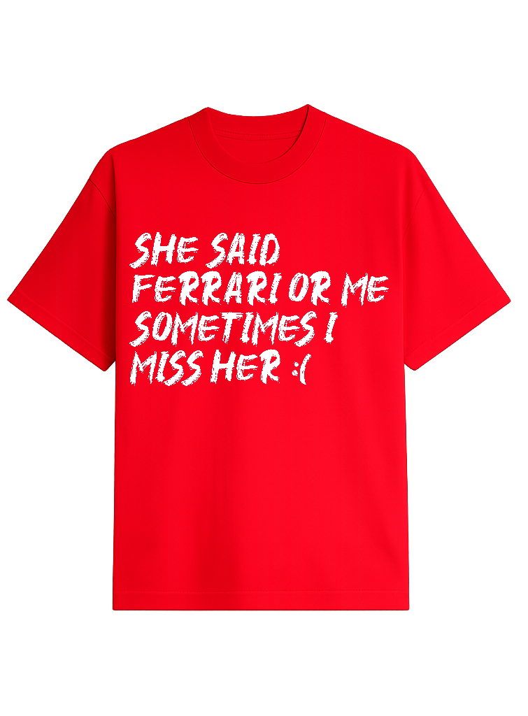 Ferrari Or Me - oversized t shirt Red