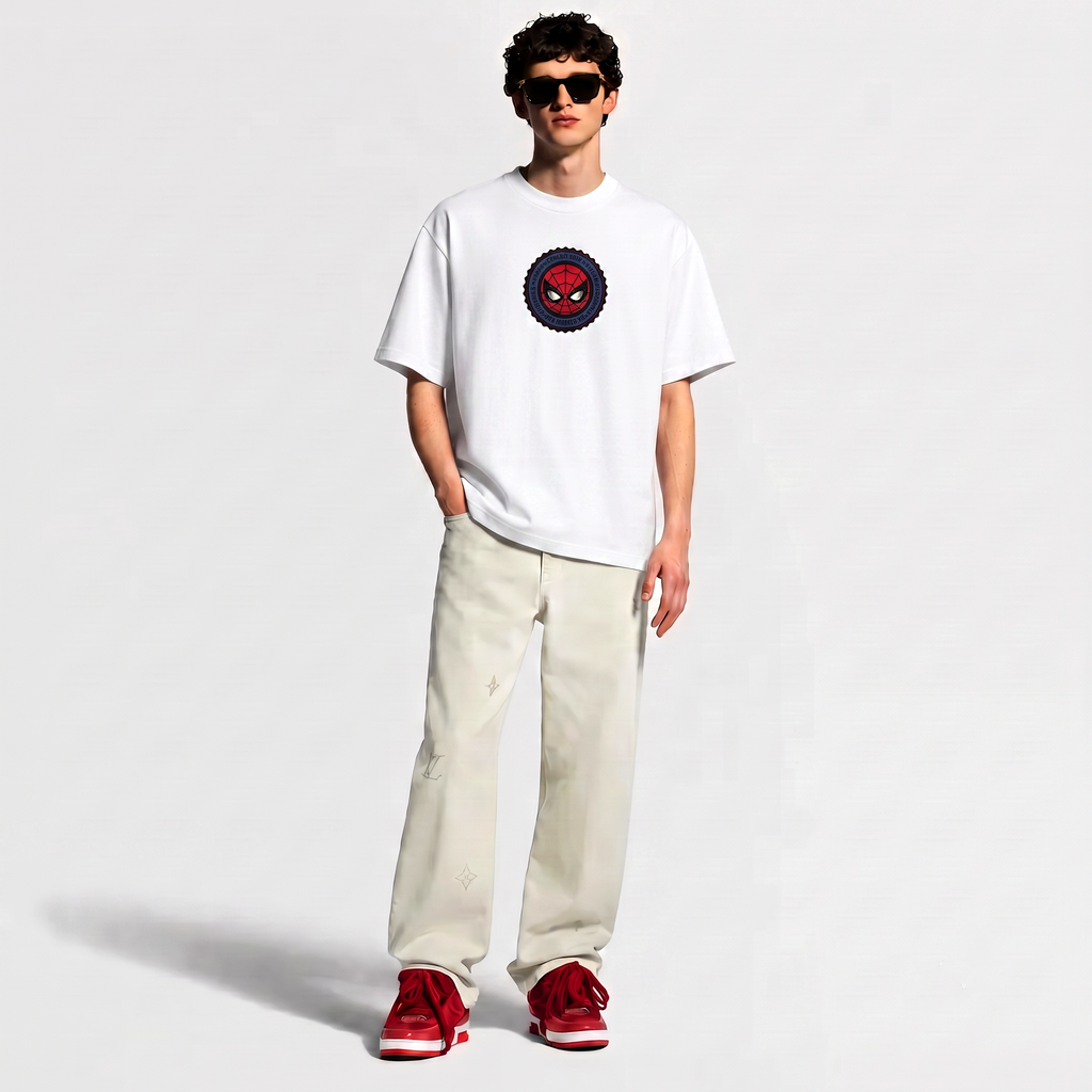 SPIDER MAN WHITE OVERSIZED T SHIRT
