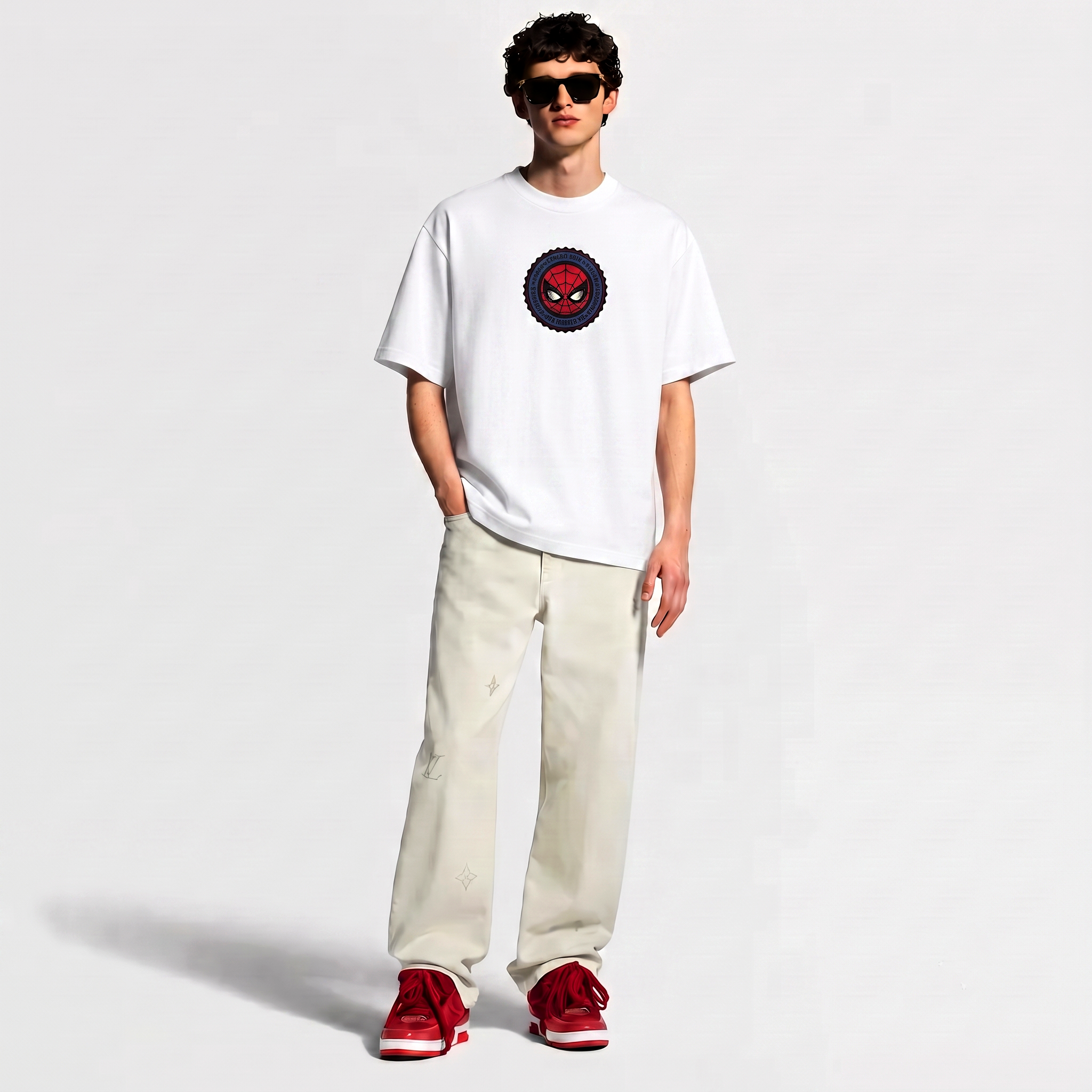 SPIDER MAN WHITE OVERSIZED T SHIRT