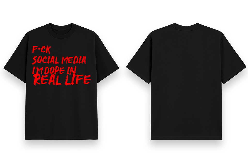 F**K Social Media - Oversized T shirt Black