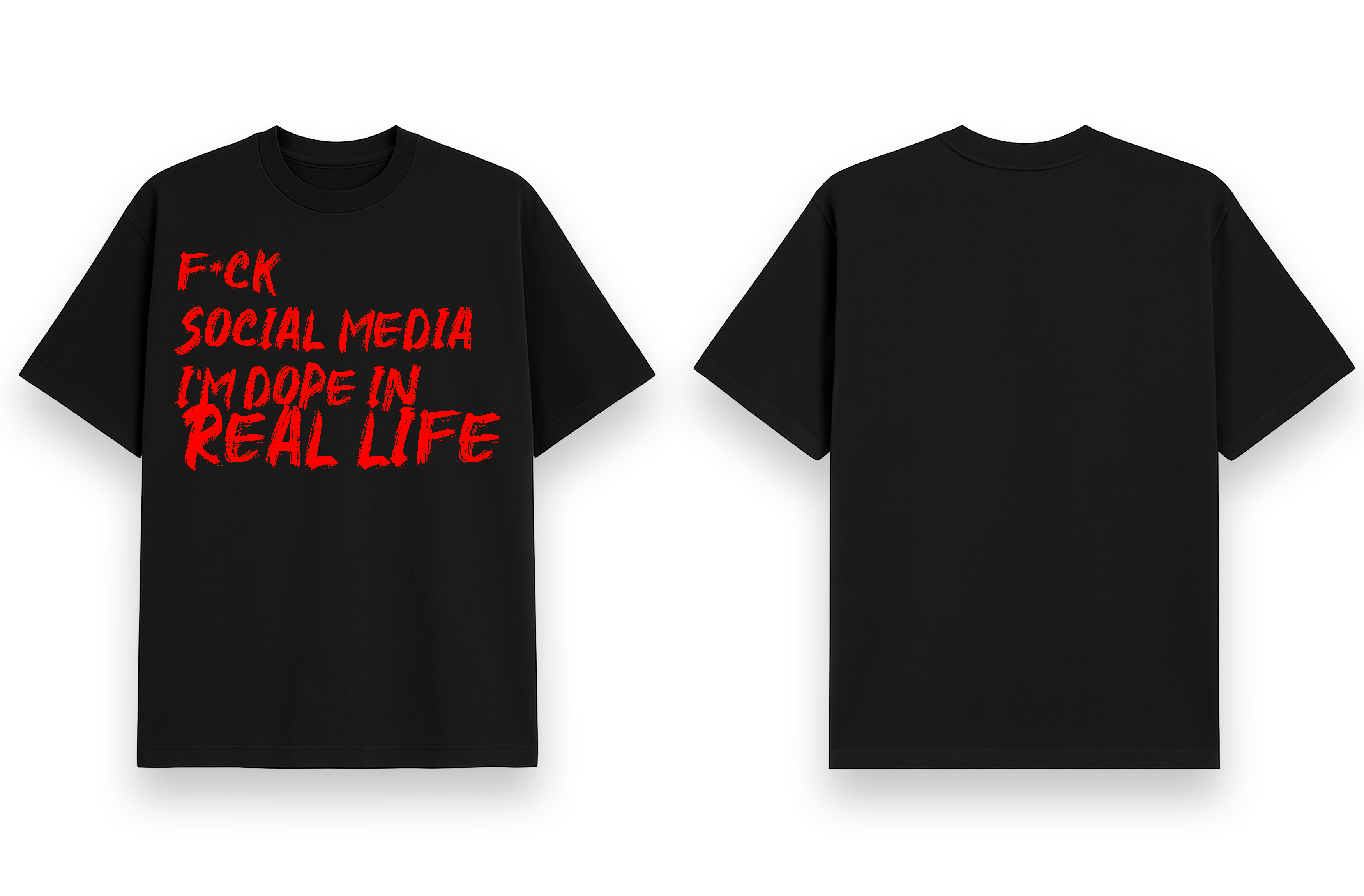 F**K Social Media - Oversized T shirt Black