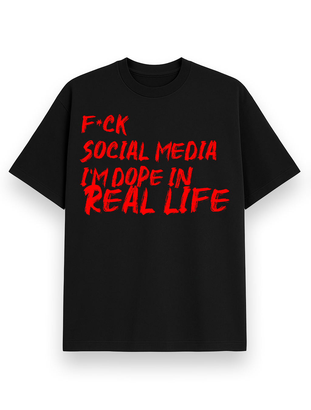 F**K Social Media - Oversized T shirt Black