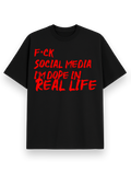 F**K Social Media - Oversized T shirt Black