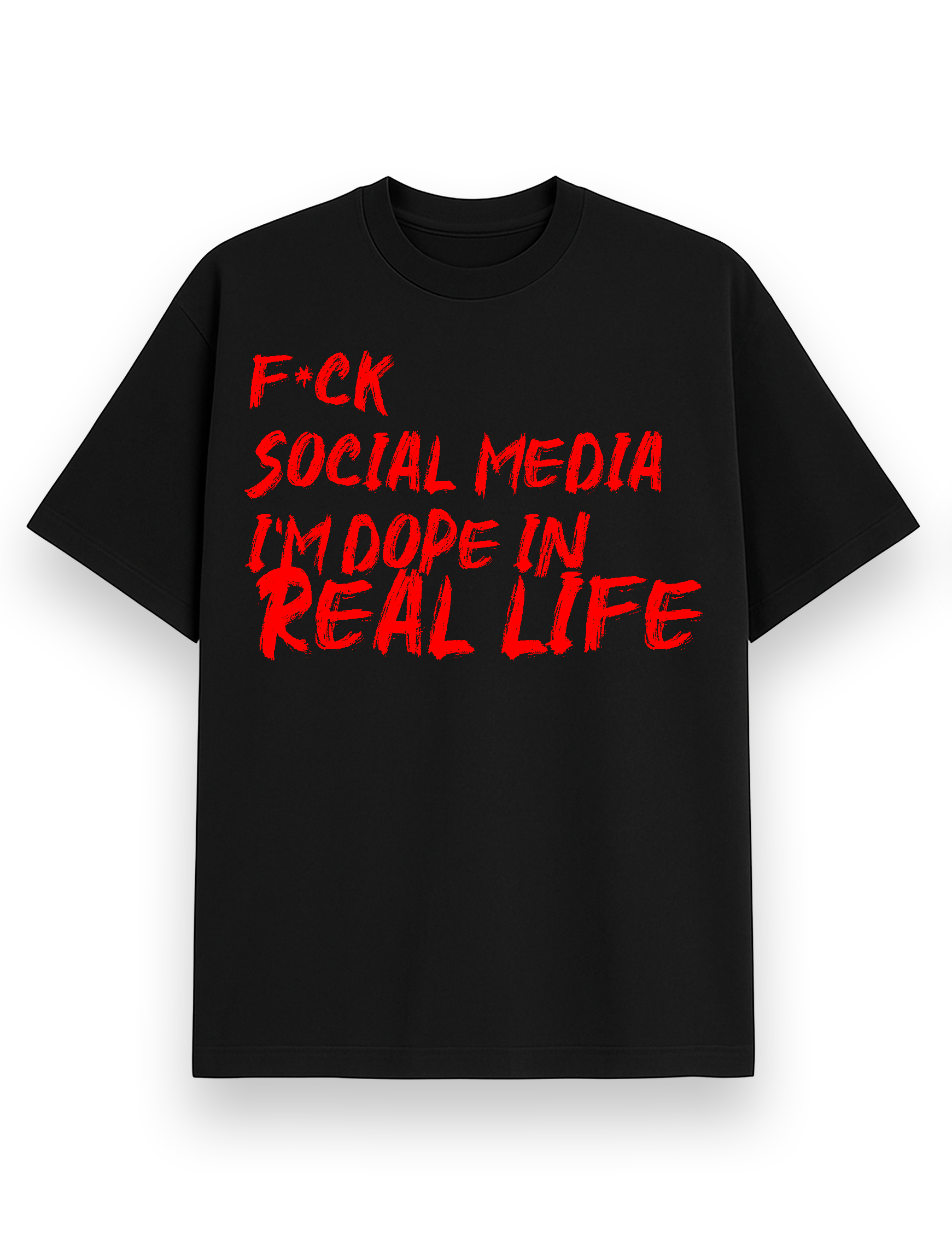 F**K Social Media - Oversized T shirt Black